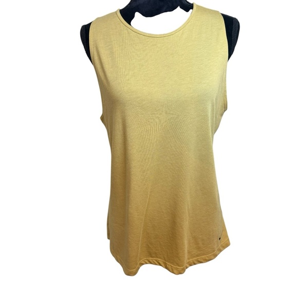 Nike | Gold | Dri Fit Studio Open Back Tank | Sz L - Picture 3 of 8